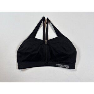 Victoria Sport Black Front Close Padded Sports Bra Crossover Style 32B (FF381)